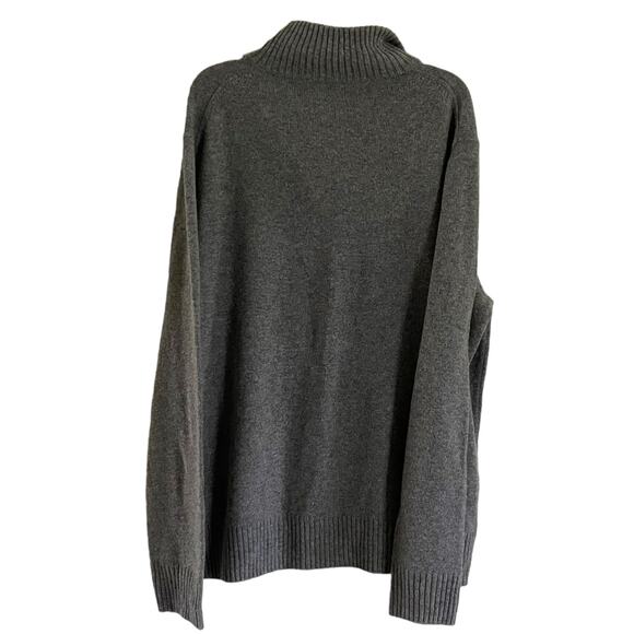 J. Crew Men's Quarter Zip Solid Grey Mock Neck Long Sleeve Sweater 60% Wool - Picture 3 of 9